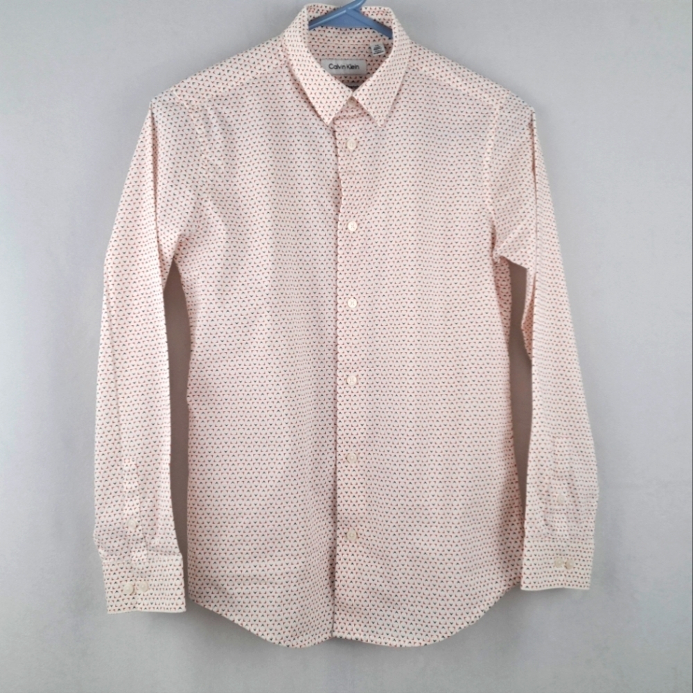 Calvin Klein Boy's Patterned Dress Shirt, sz 14